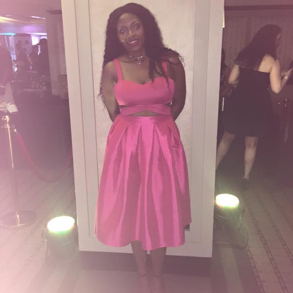 Pink skirt and halter